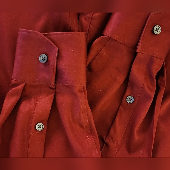 Kenneth Cole Dark Red Dress Shirt Long Sleeve Men's Size 16 1/2 34/35 - Picture 5 of 6